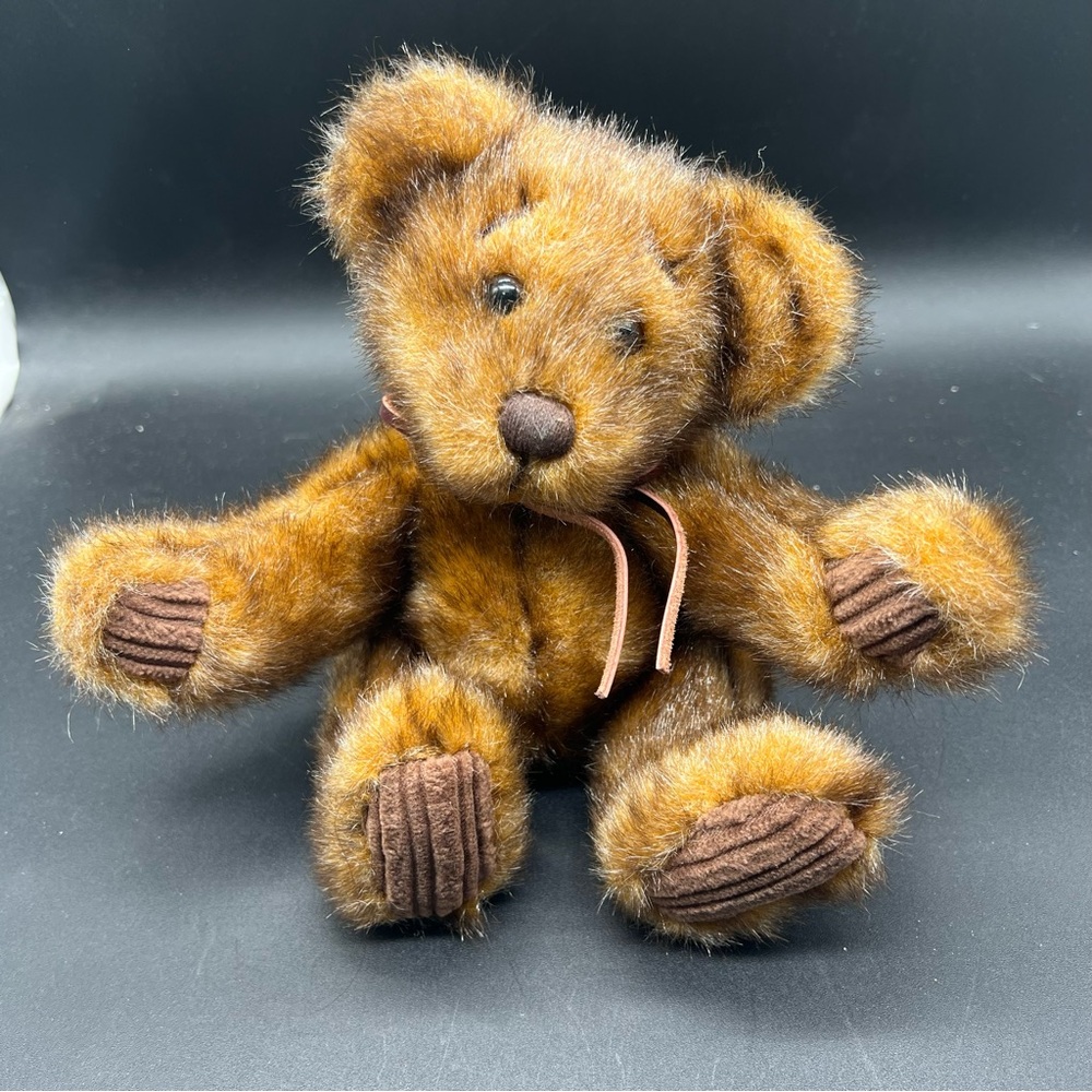 Minky Schminky Brown Teddy Bear Plush 8” Stuffed Animal Corduroy Paws